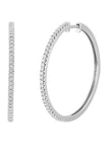 Sterling Silver Diamond Hoop Earrings Z83496
