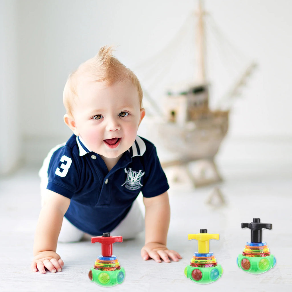 3pcs Gyro Toy Light Flashing Gyrator Shining Toy with Music N992560