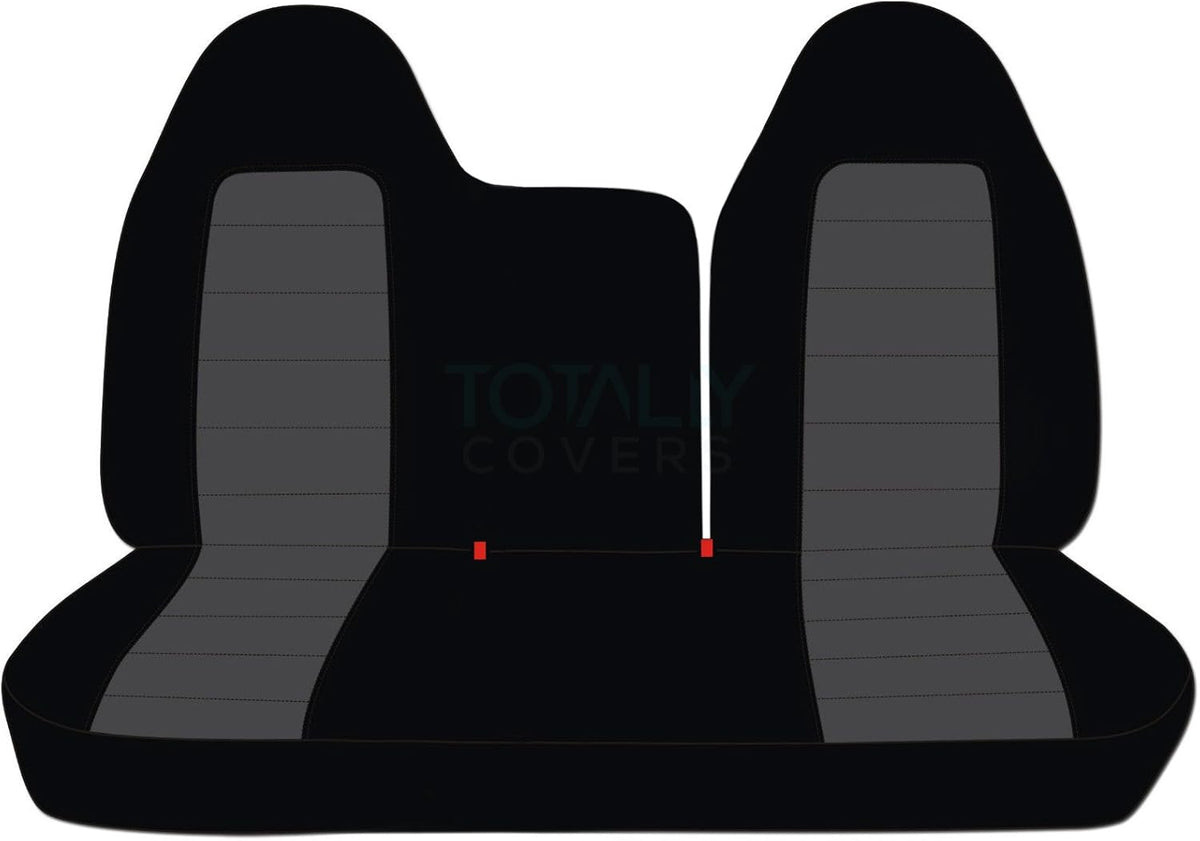 Black & Yellow Two-Tone Truck Seat Covers V739336