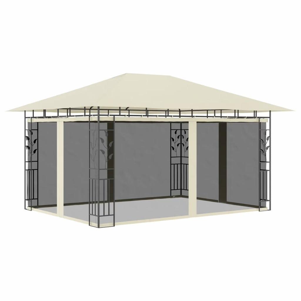 Gazebo with Mosquito Net 13.1'x9.8'x9' Cream S639694