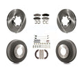 Front Rear Disc Brake Rotors Semi-Metallic Pads And Drum Kit (7Pc) D245