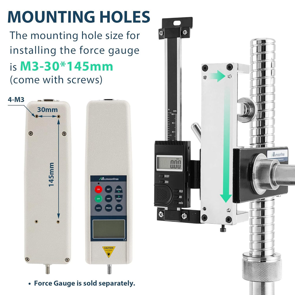 Force Gauge Stand Push Pull Test Stand Lever-Operated Manual Test Stand Stroke 70mm/2.8 with Digital Scale and Clamp x1 I300