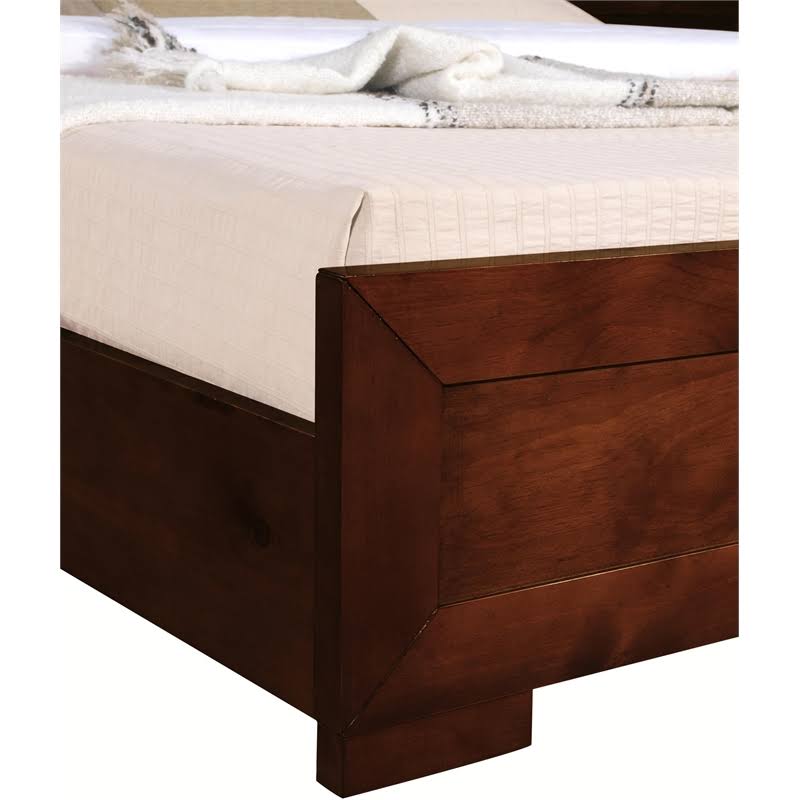 Walnut Wooden Queen Platform Bed J792621