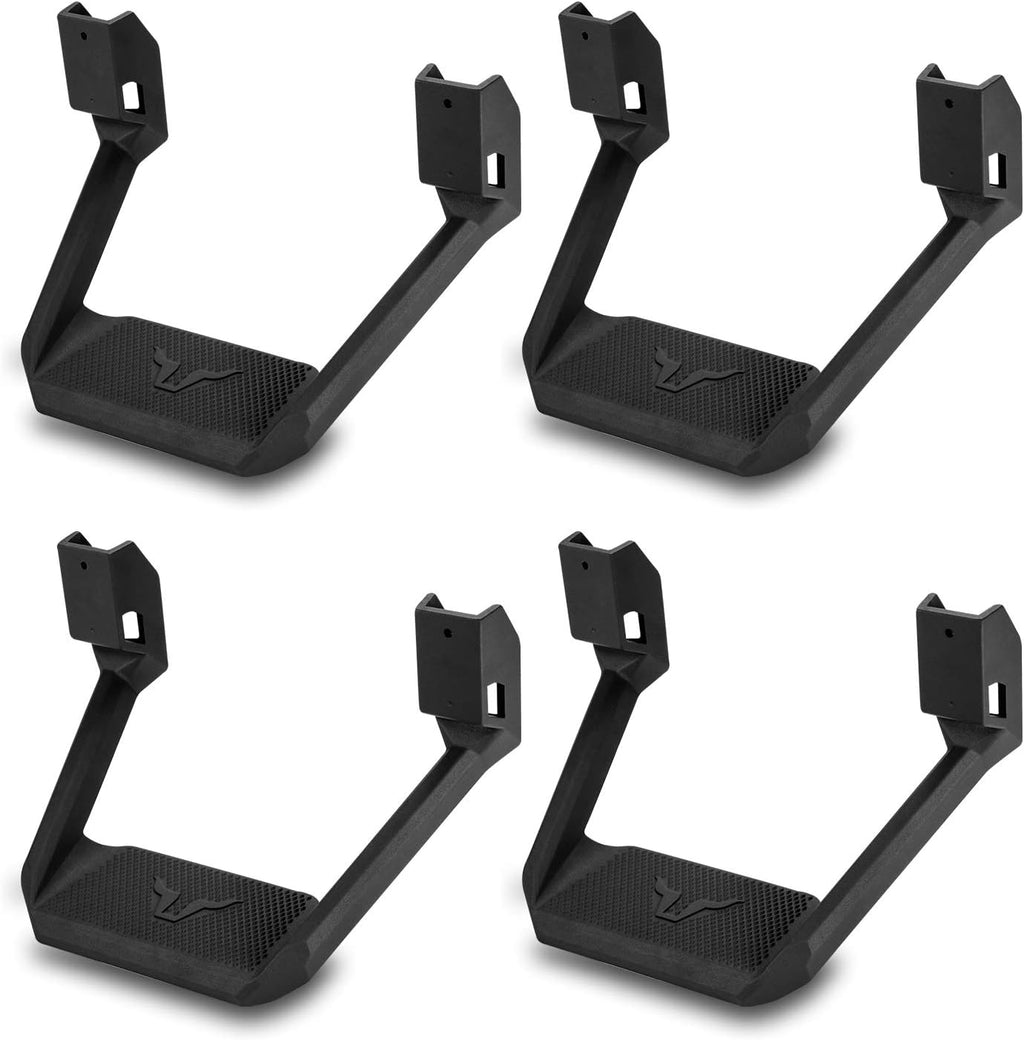 Black Powder Coated Side Step Set, 2 Pieces (1 Pair), Includes Mounting Brackets J531