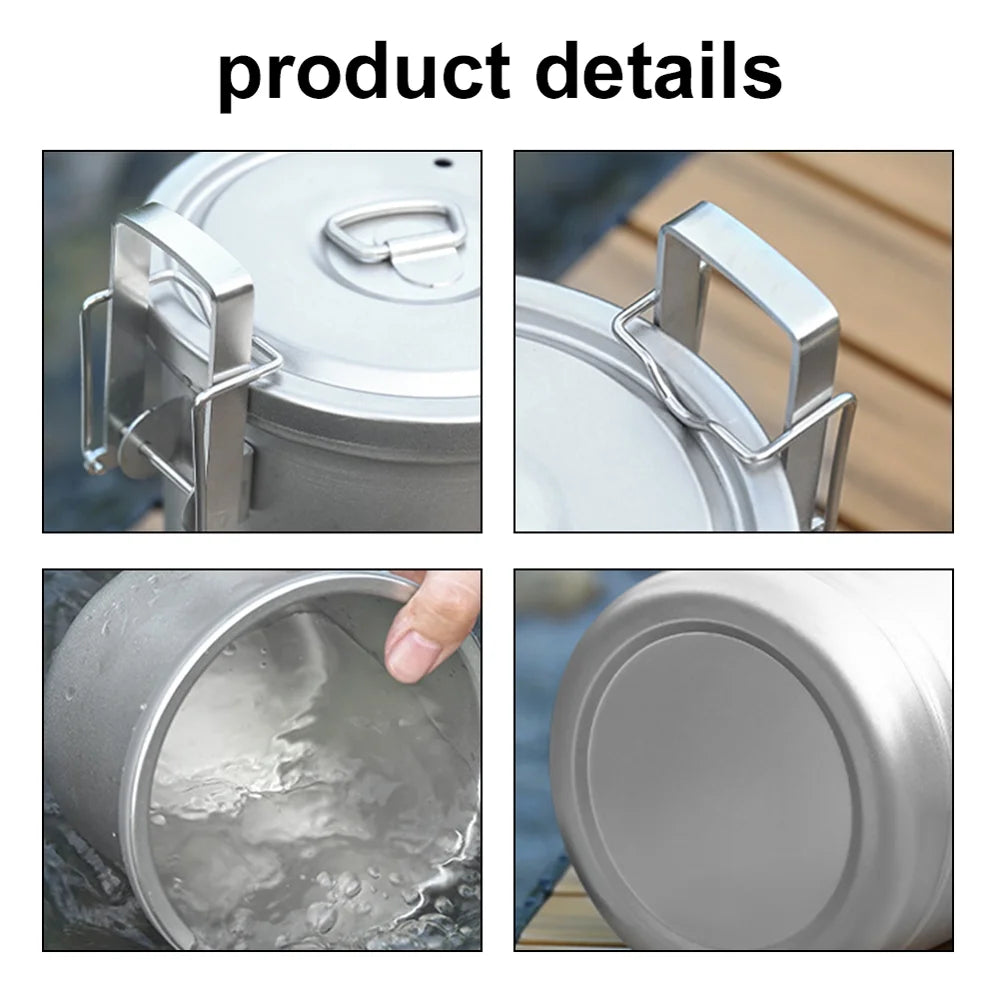 Stainless Steel Pot Portable Camping Cookware P990