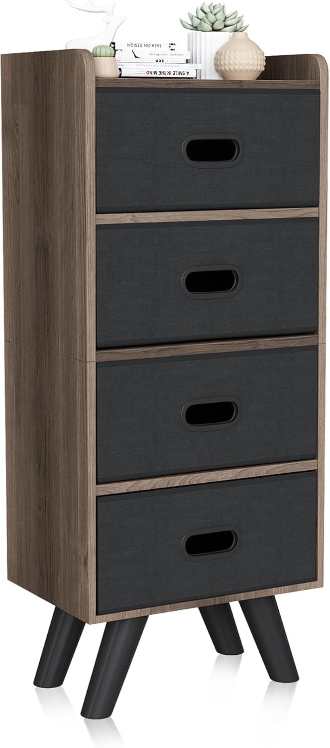 4 Drawer Wood Top Storage Dresser C50621