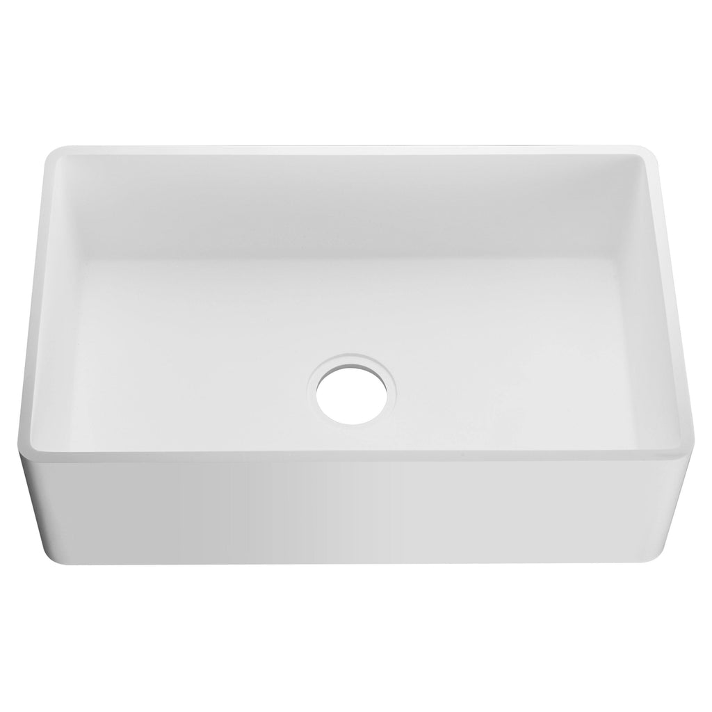 White Single Basin Kitchen Sink Q558701