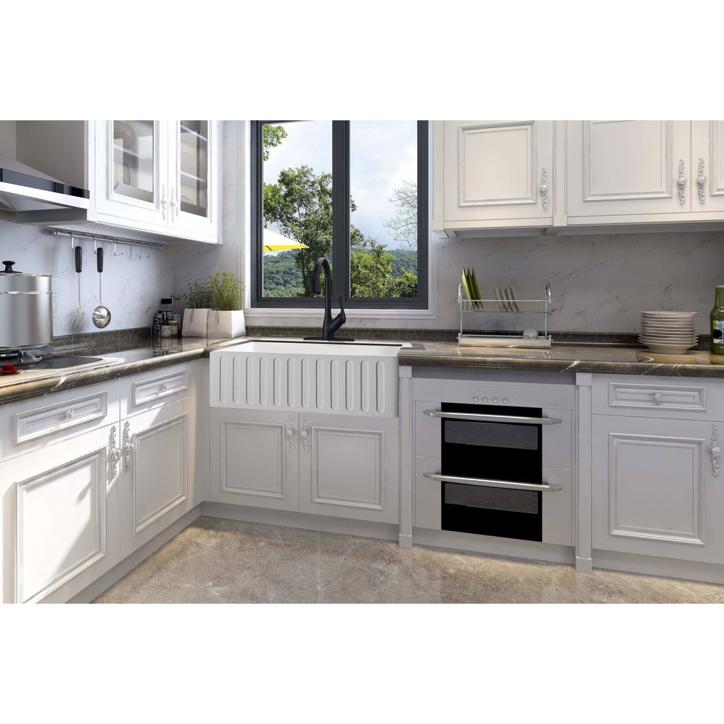 White Single Basin Kitchen Sink Q558701