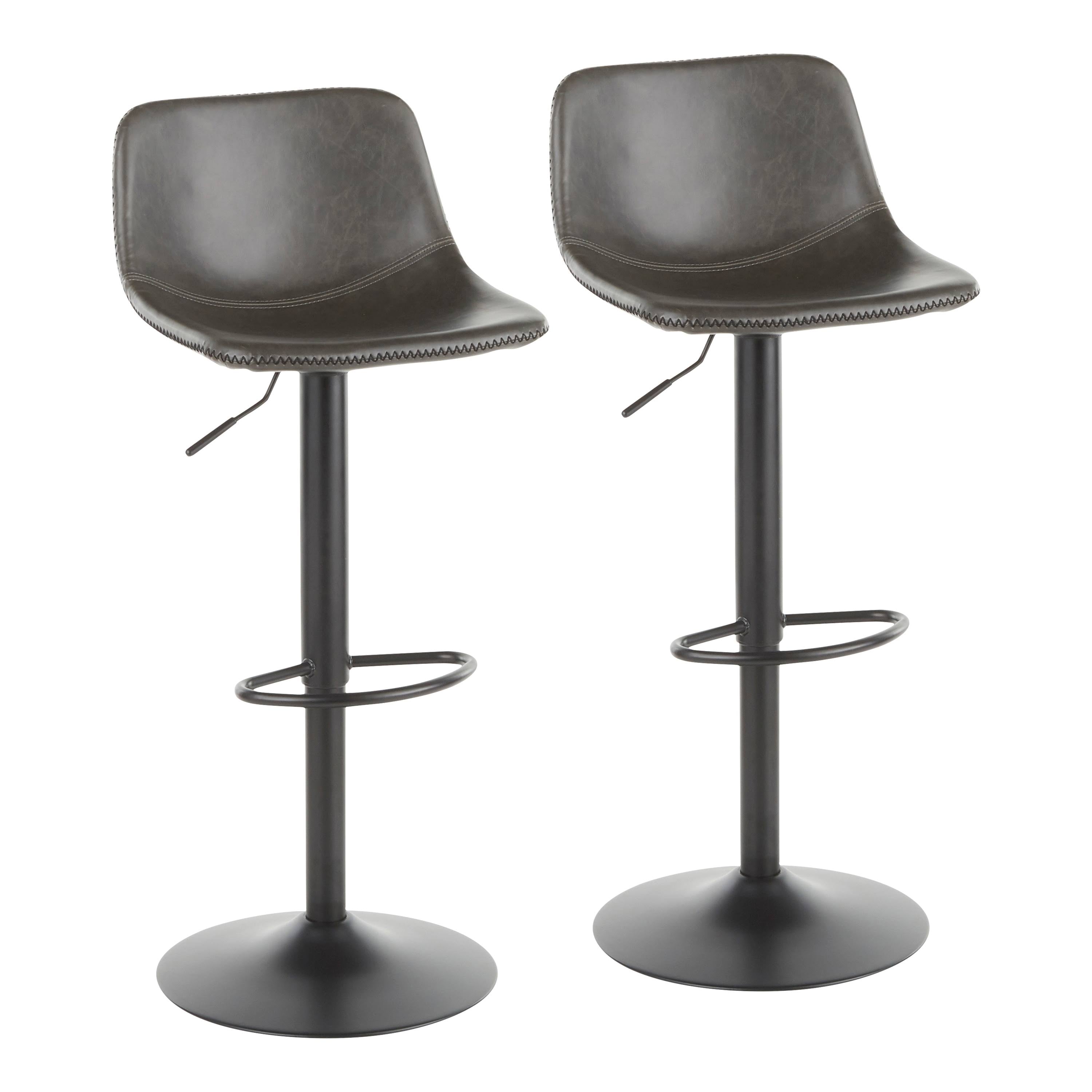 Set of 2 Brown Faux Leather Bar Stool O77553