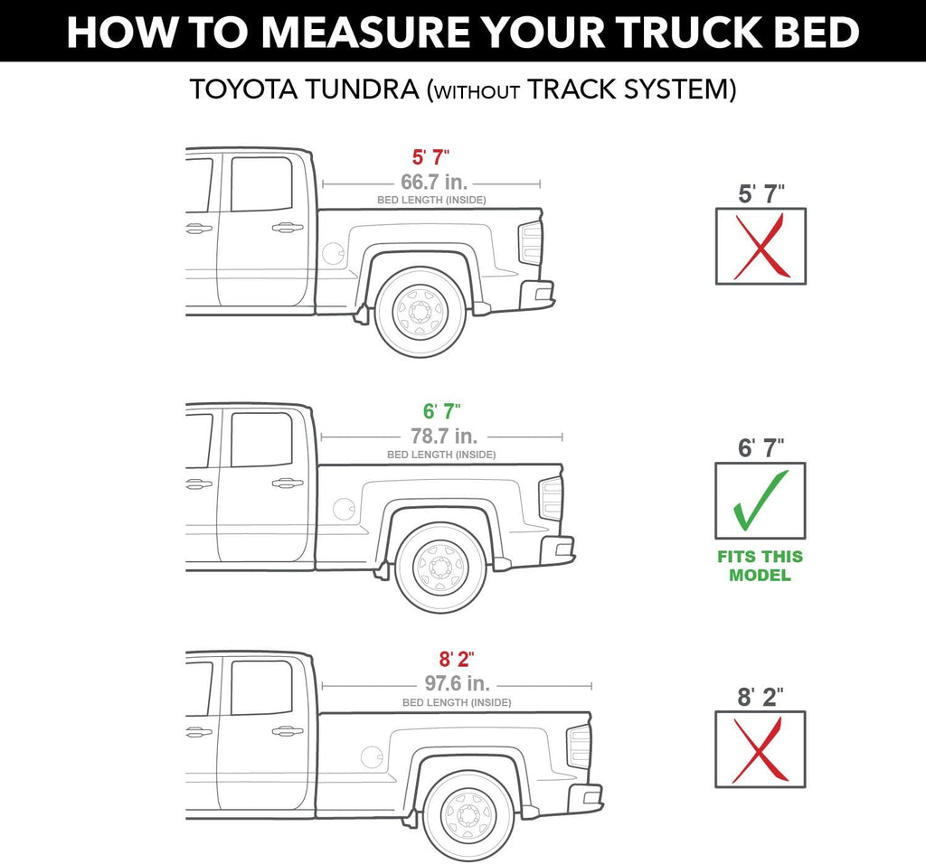 Hard Tri-Fold Truck Bed Tonneau Cover for Toyota Tundra 6' 7" Bed C567183
