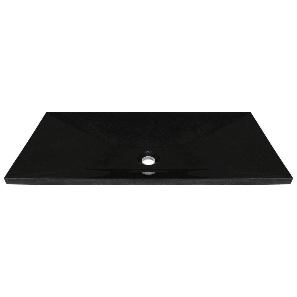 Black Vessel Sink with Faucet and Pop-Up Drain in Chrome D745460
