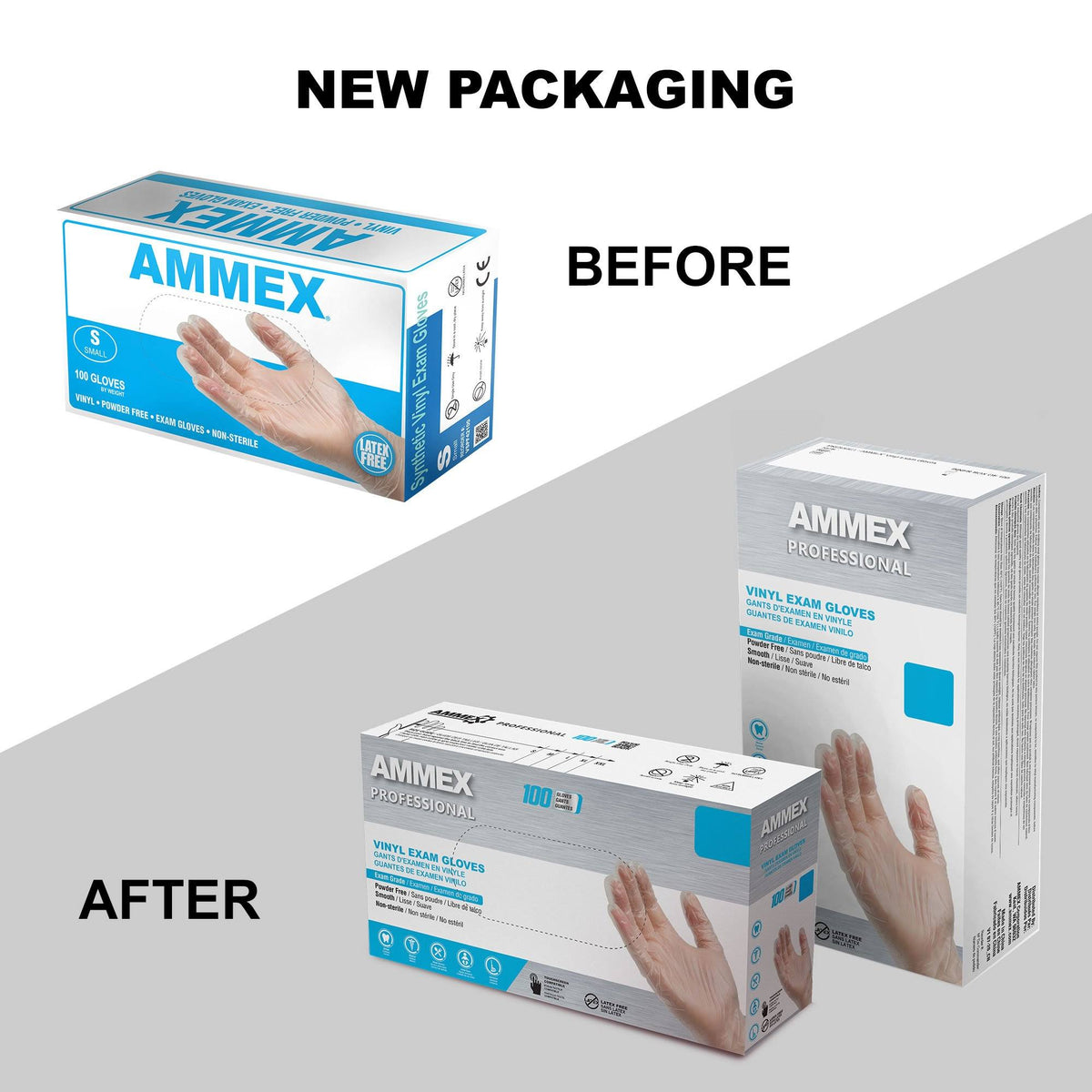 Clear Vinyl Exam Disposable Gloves (Case of 1000) Z8775