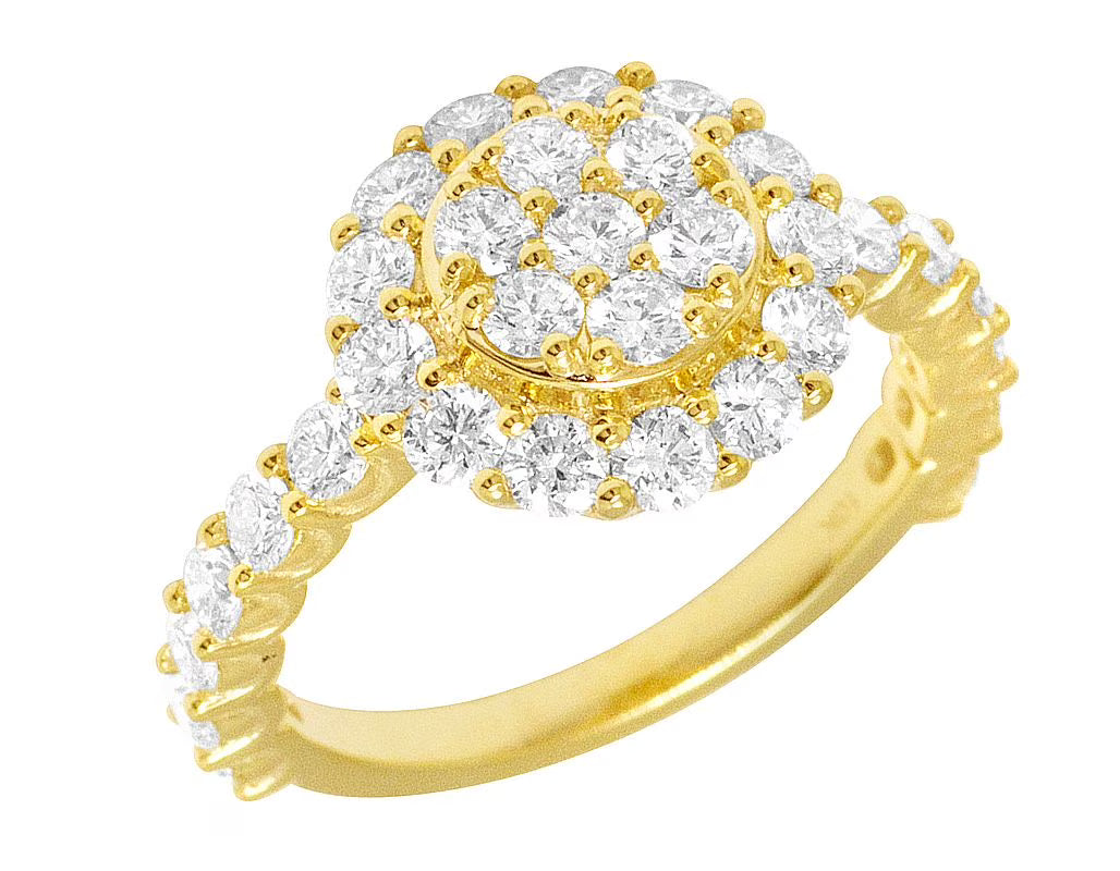 10K Yellow Gold Diamond Engagement Ring 2 CT R9376