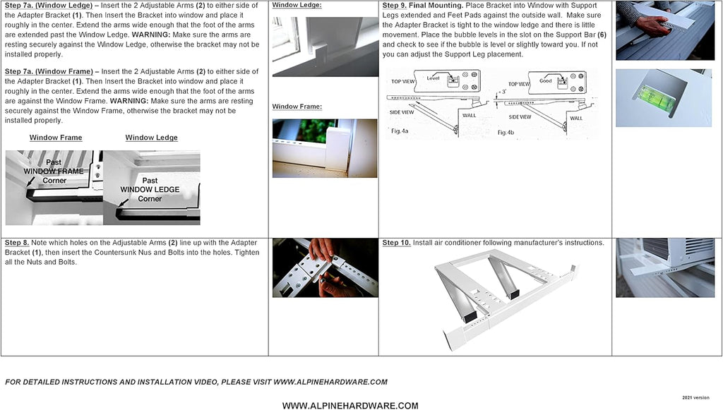 Drill-Less Window Air Conditioner Bracket Pack of 2 W536