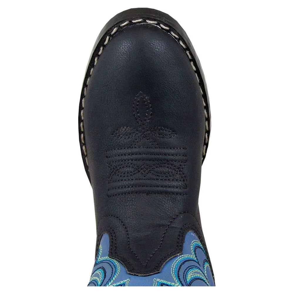 Black/Blue Kids Western Boots P61774
