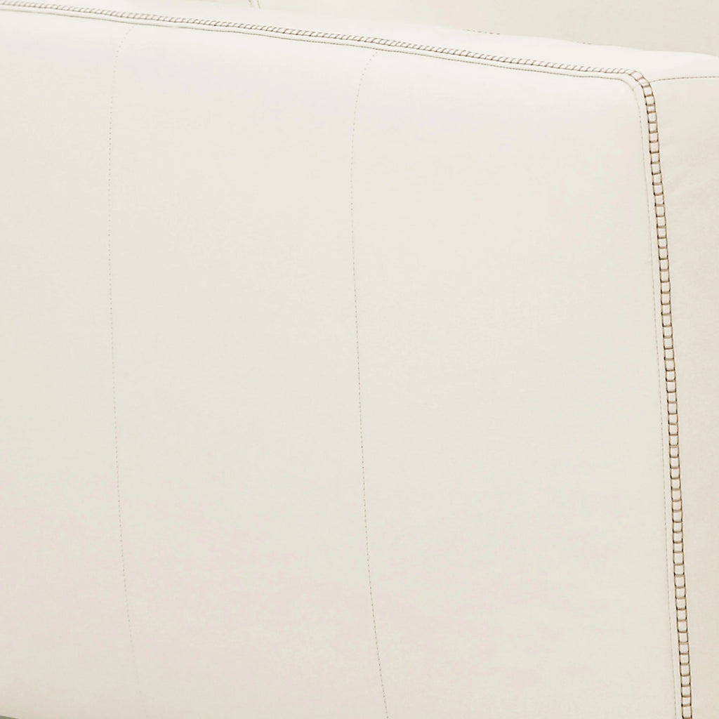 Offwhite Leatherette Chair with Track Armrests and Angled Metal Legs R7002