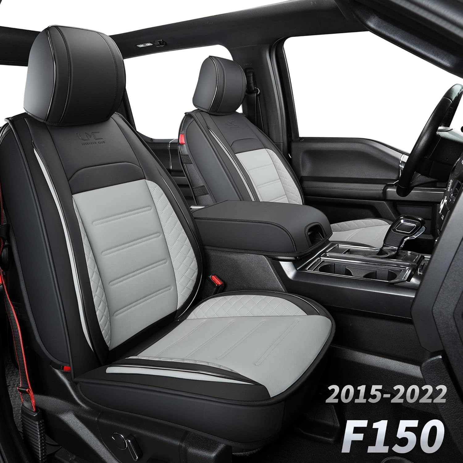 Black Faux Leather Seat Covers Full Set P2256