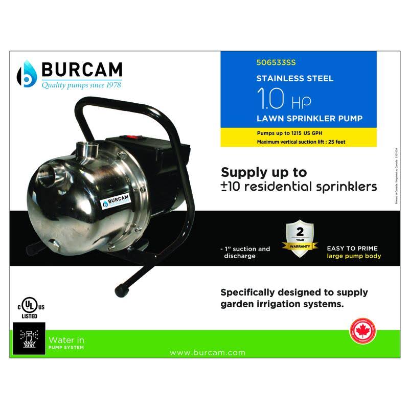 Stainless Steel 1 HP Sprinkler Pump P134975