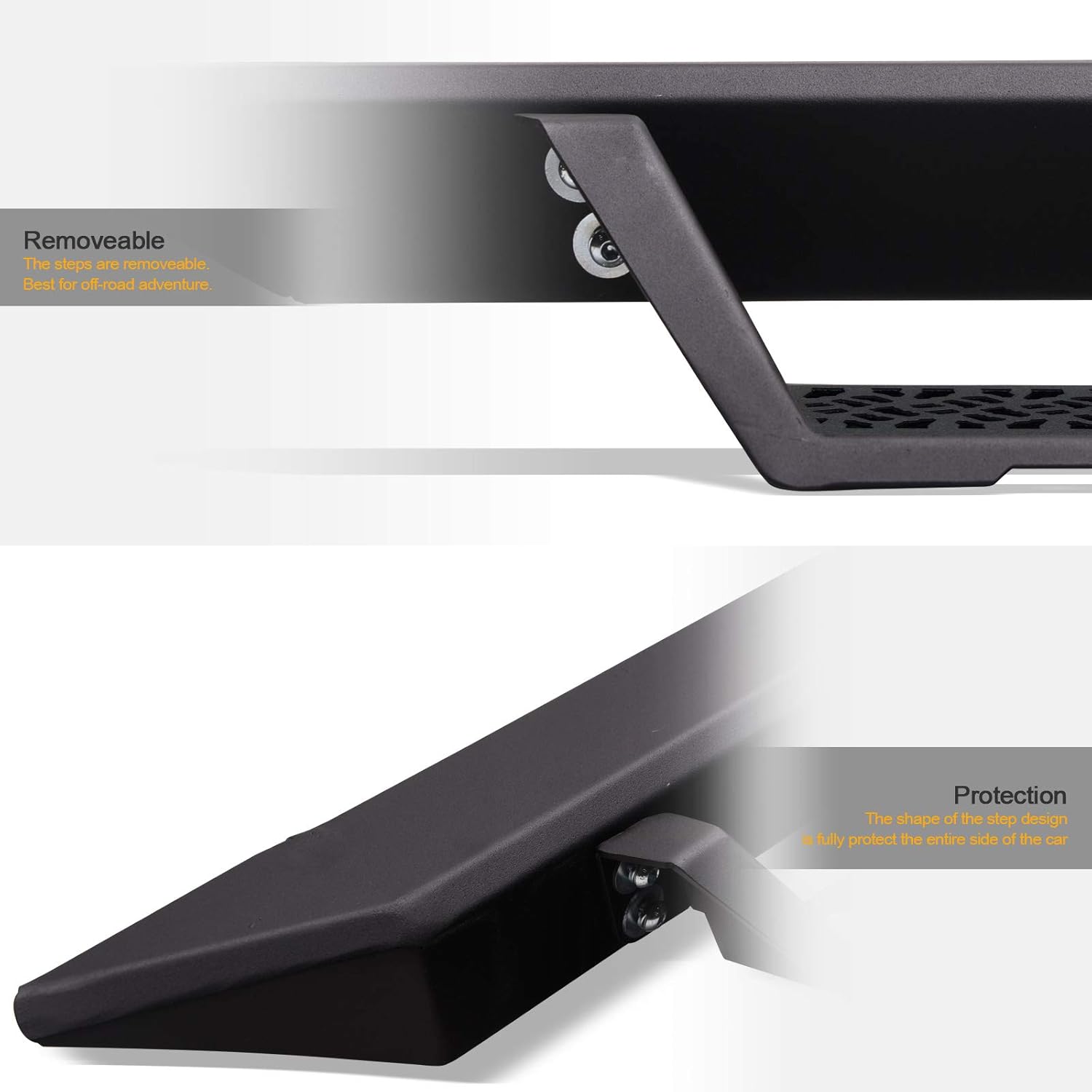 Matte Black Modular Drop Step Side Nerf Bars Running Boards K6724