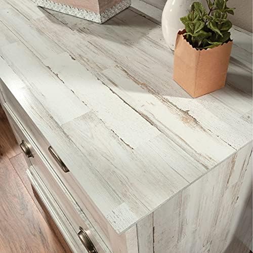 White Plank Finish Lateral File Cabinet D78275
