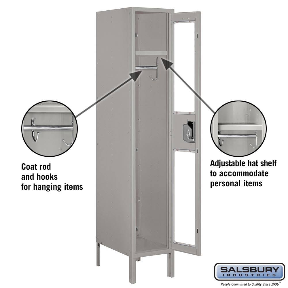 Tan Extra Wide See-Through Metal Locker B814907