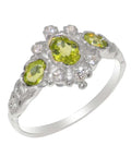 14k White Gold Peridot & Diamond Ring B683