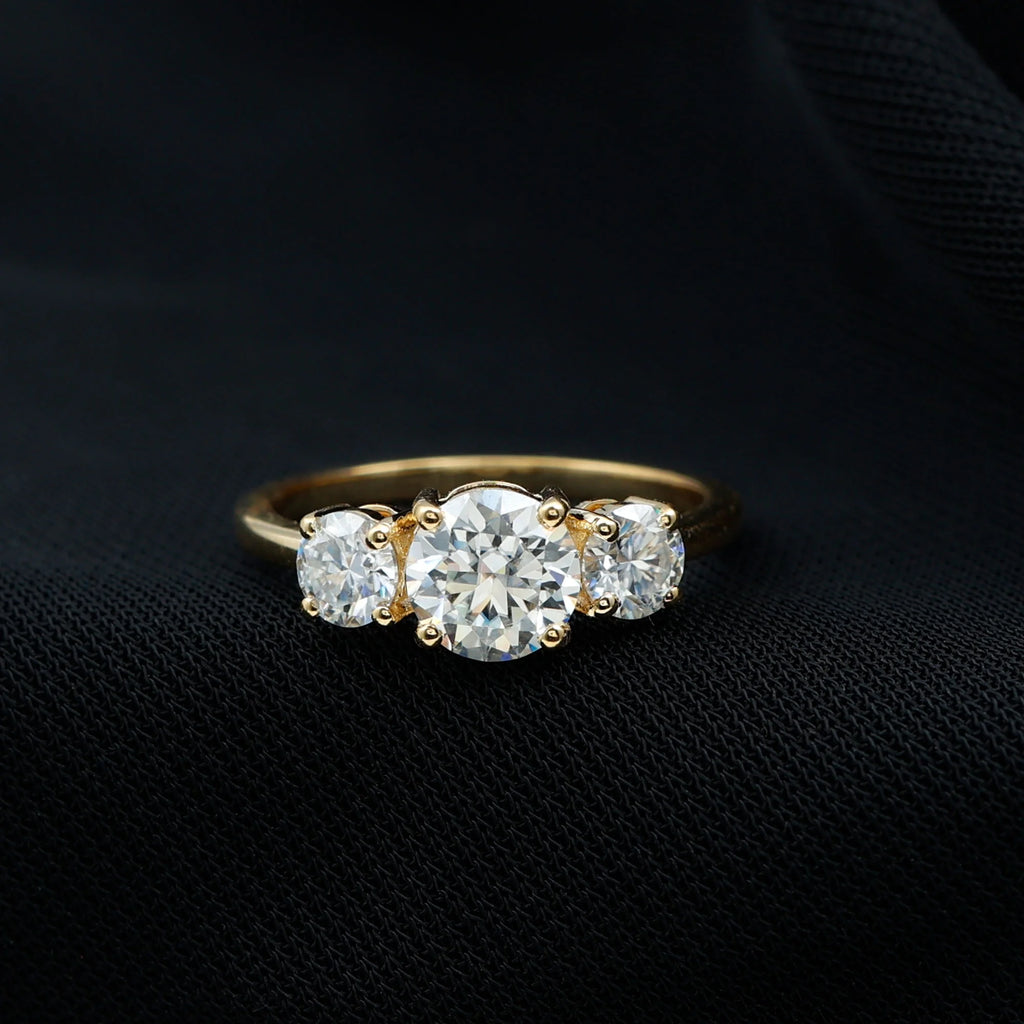14K Yellow Gold Moissanite Engagement Ring I8709