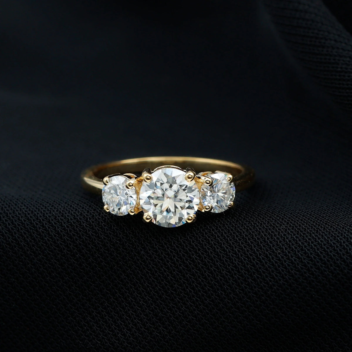 14K Yellow Gold Moissanite Engagement Ring I8709
