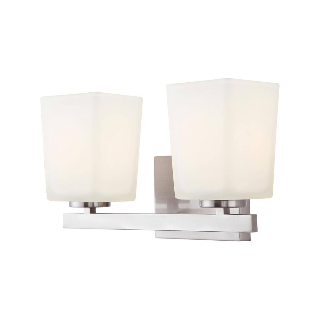 Brushed Nickel 2-Light Bath Light F3582