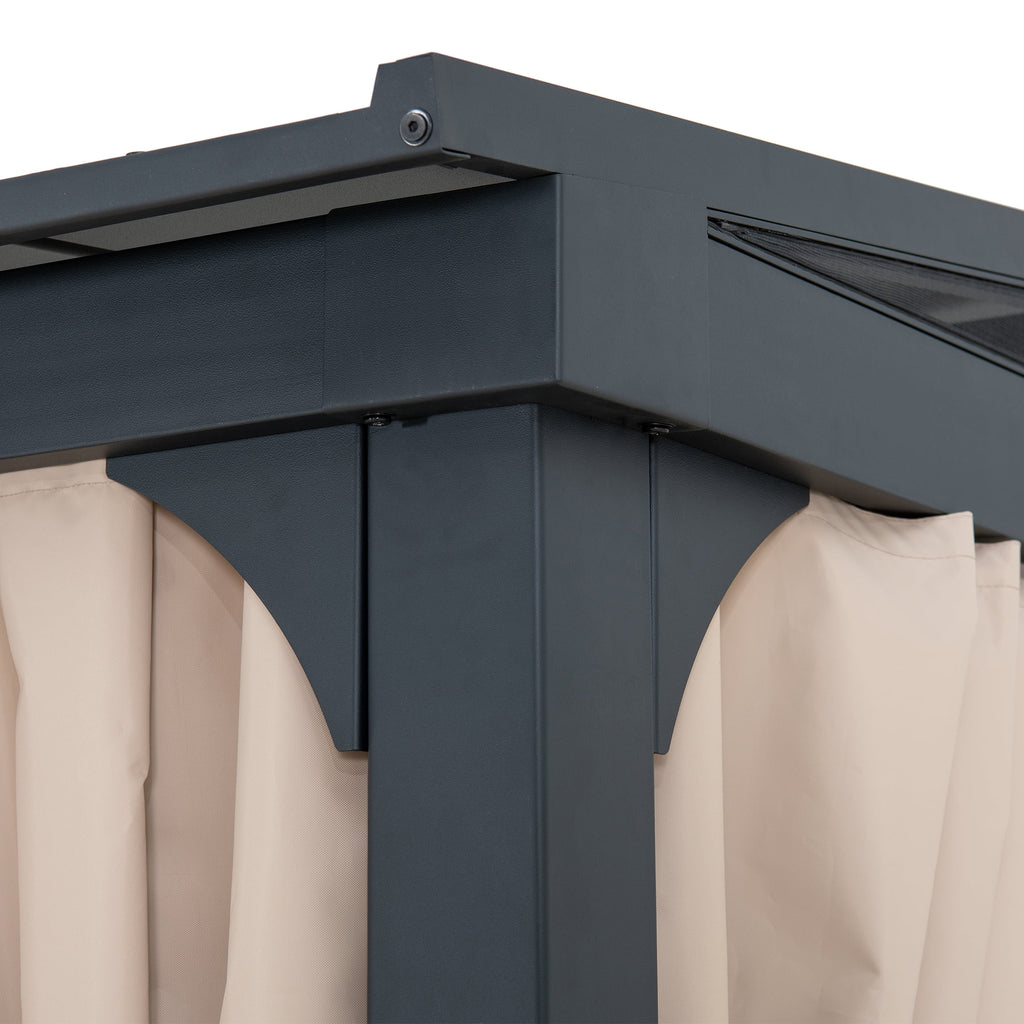 10ft. x 12ft. Metal Frame Gazebo with Curtain and Netting A6217