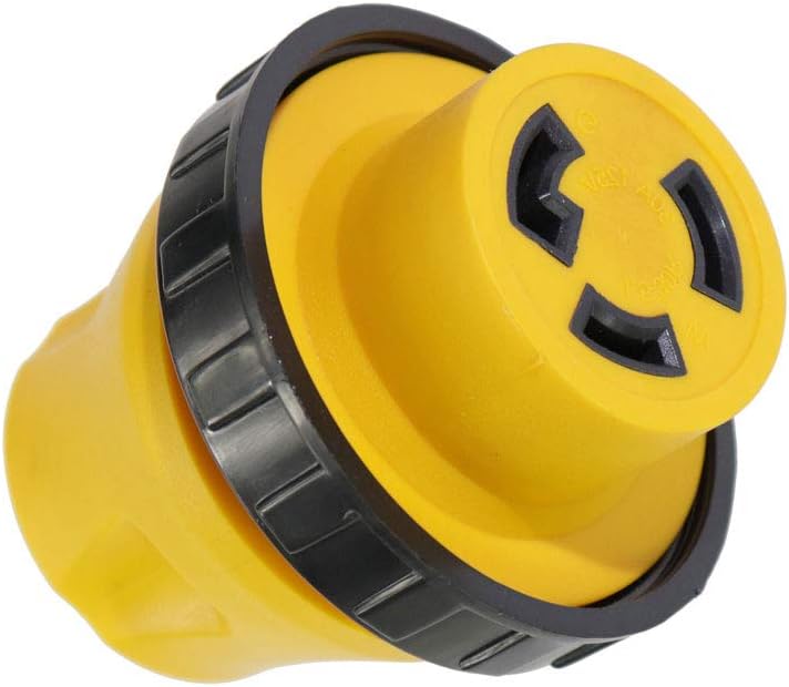 30A Male to 30Amp Female RV Electrical Converter Plug with Twist Locking 125V AC Power Cord Generator Cable Adapter S711