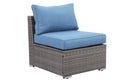 Blue Cushion Patio Armless Sofa A647493