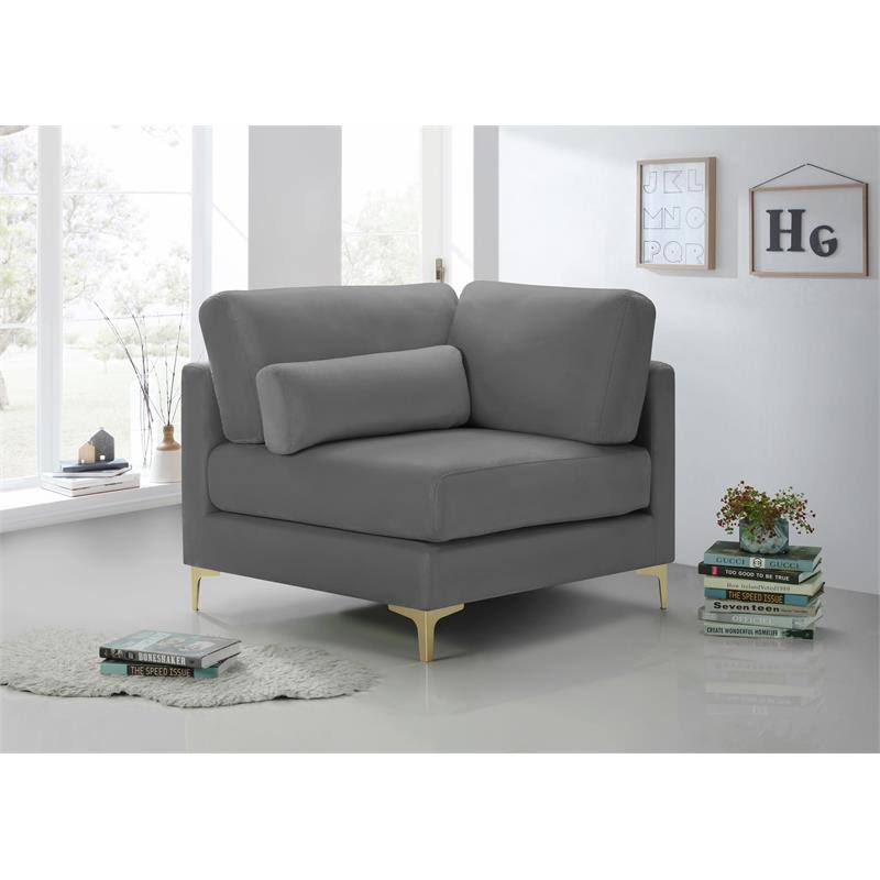 Grey Velvet Modular Corner Chair P4465