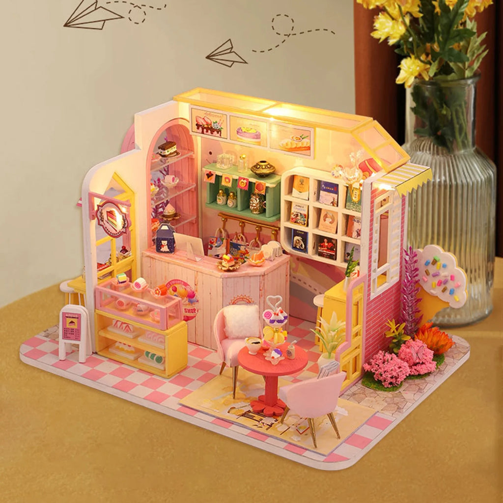 Wooden 3D Dessert Shop Miniature Dollhouse Puzzle M994
