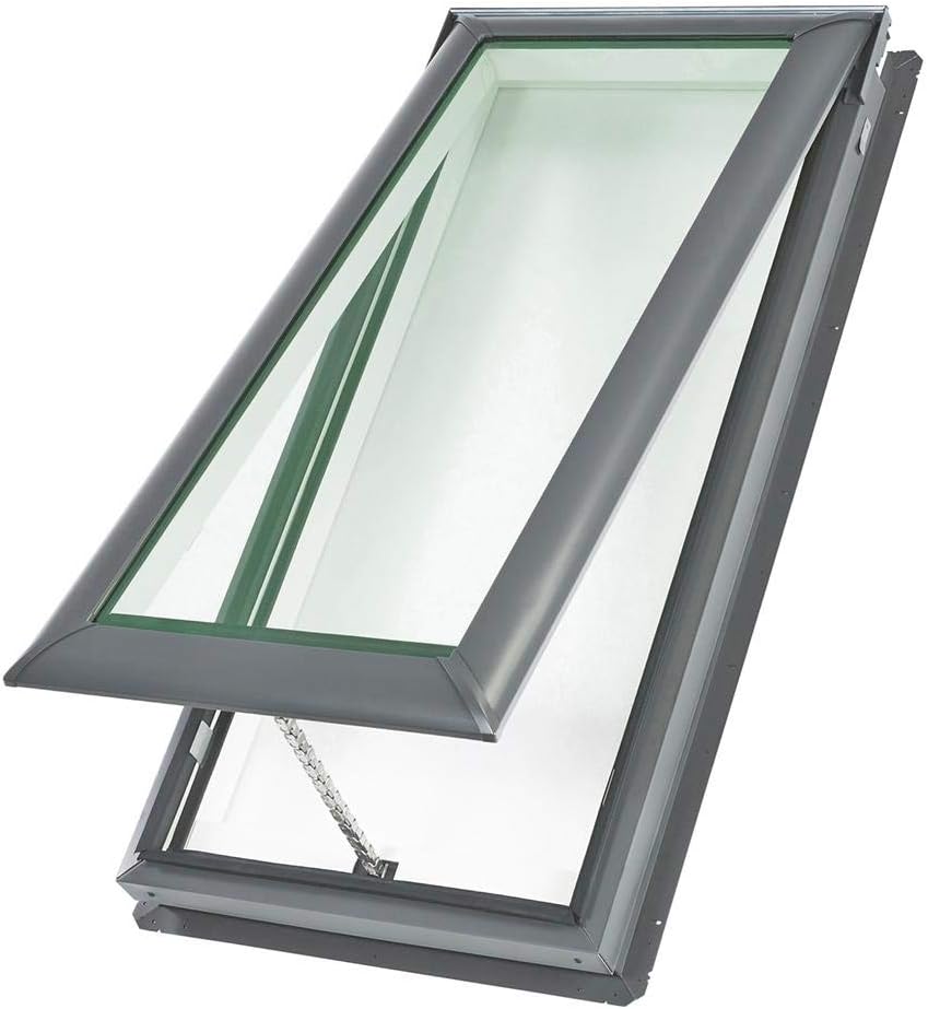 21-1/2 Inch x 46-1/4 Inch Laminated Manual Venting Deck Mounted Skylight V1205