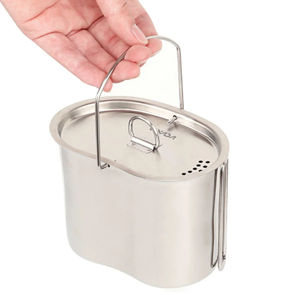 Stainless Steel Camping Cookware Set with Wood Stove F594127