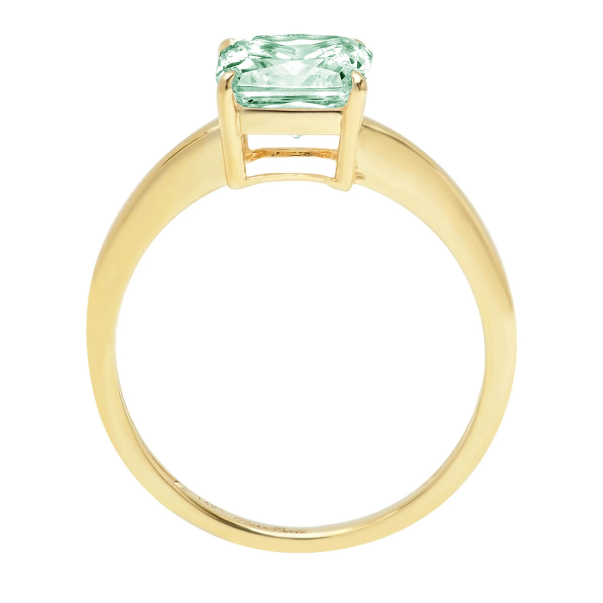 18k Yellow Gold Asscher Cut Blue Moissanite Ring P9970