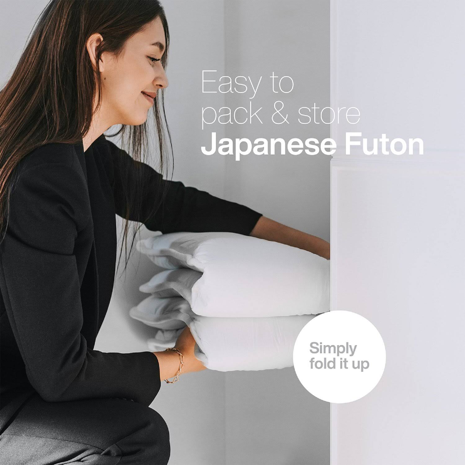 Full Long Foldable Futon Mattress with Sheet H574