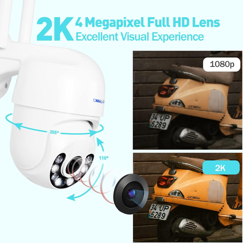 2K 4MP WiFi Security Cameras Outdoor with NVR 360° Pan/Tilt 4X Zoom M154