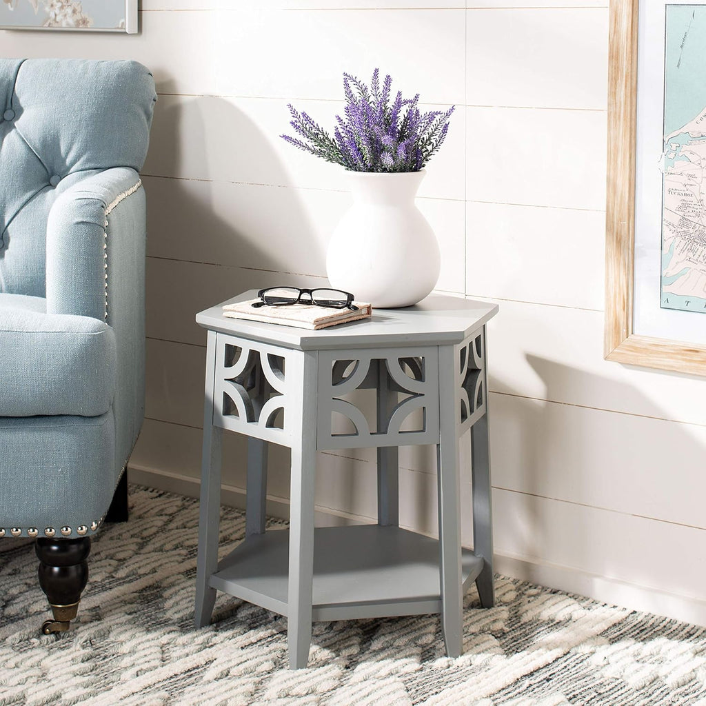 Light Brown Hexagon End Table N56610