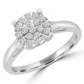 0.25 CTW Round Diamond Cluster Engagement Ring in 10K White Gold K541