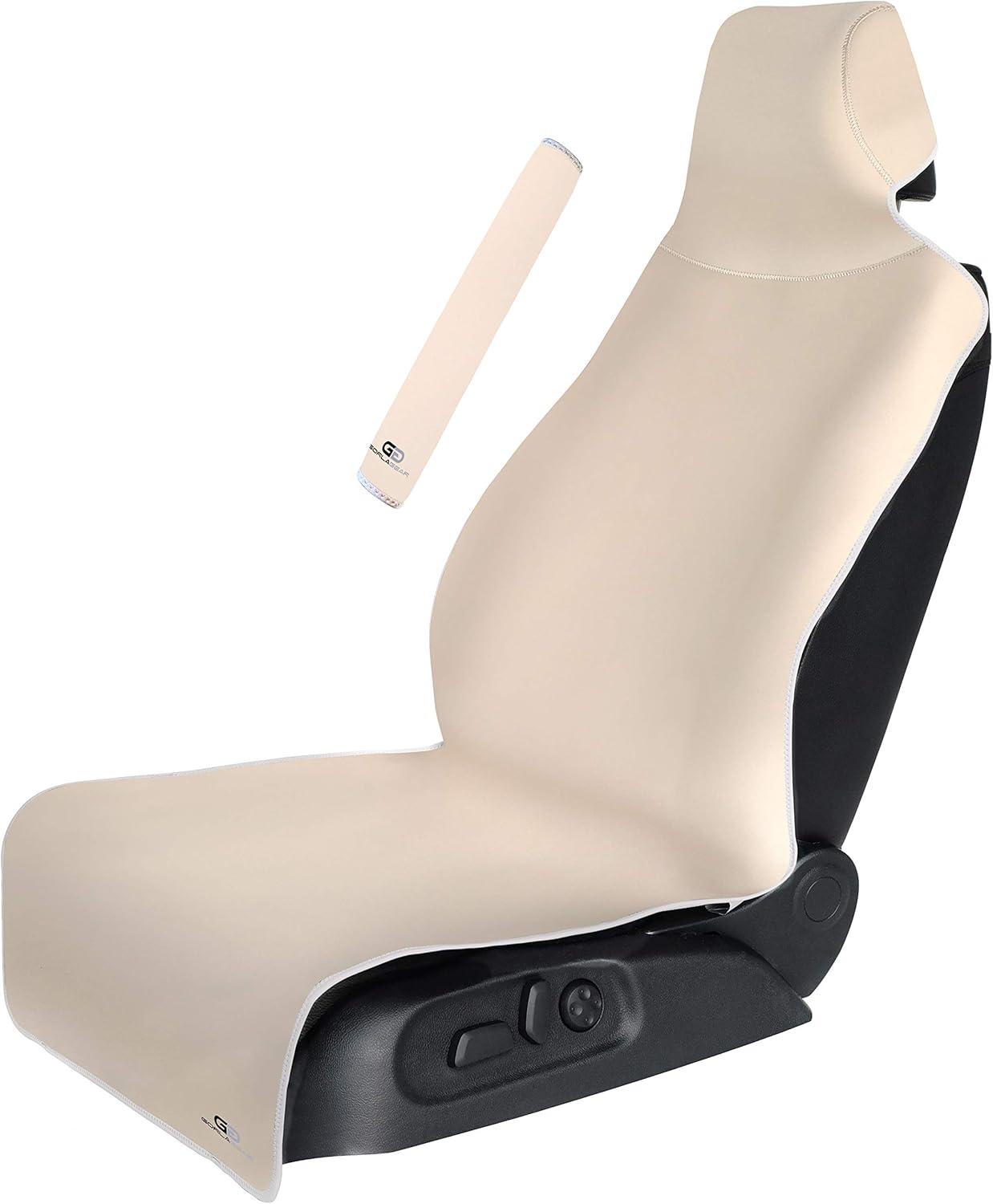 Beige Tan Khaki Waterproof Car Seat Cover Neoprene Non-Slip Bucket Seat Pack of 2 E503