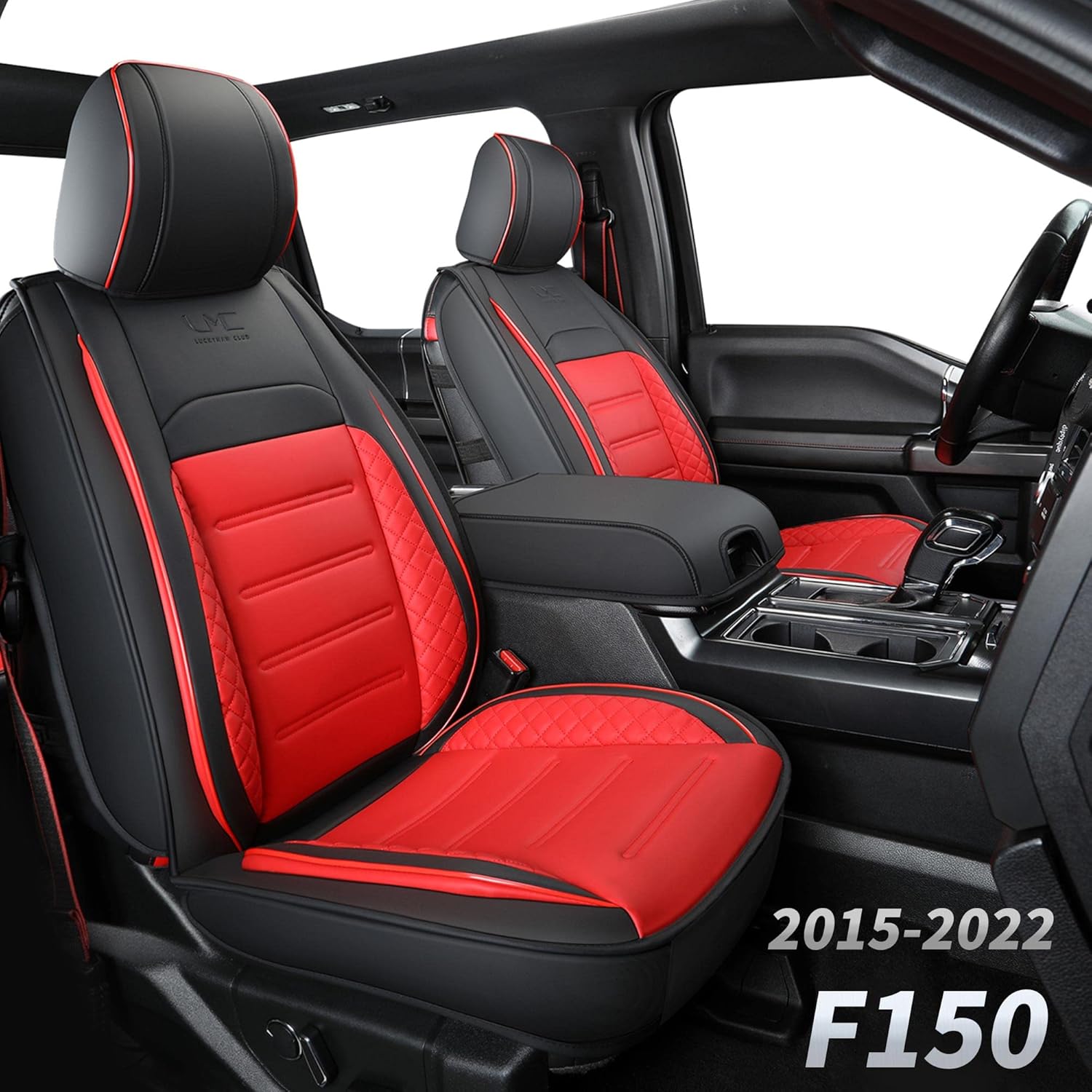 Black Faux Leather Seat Covers Full Set P2256