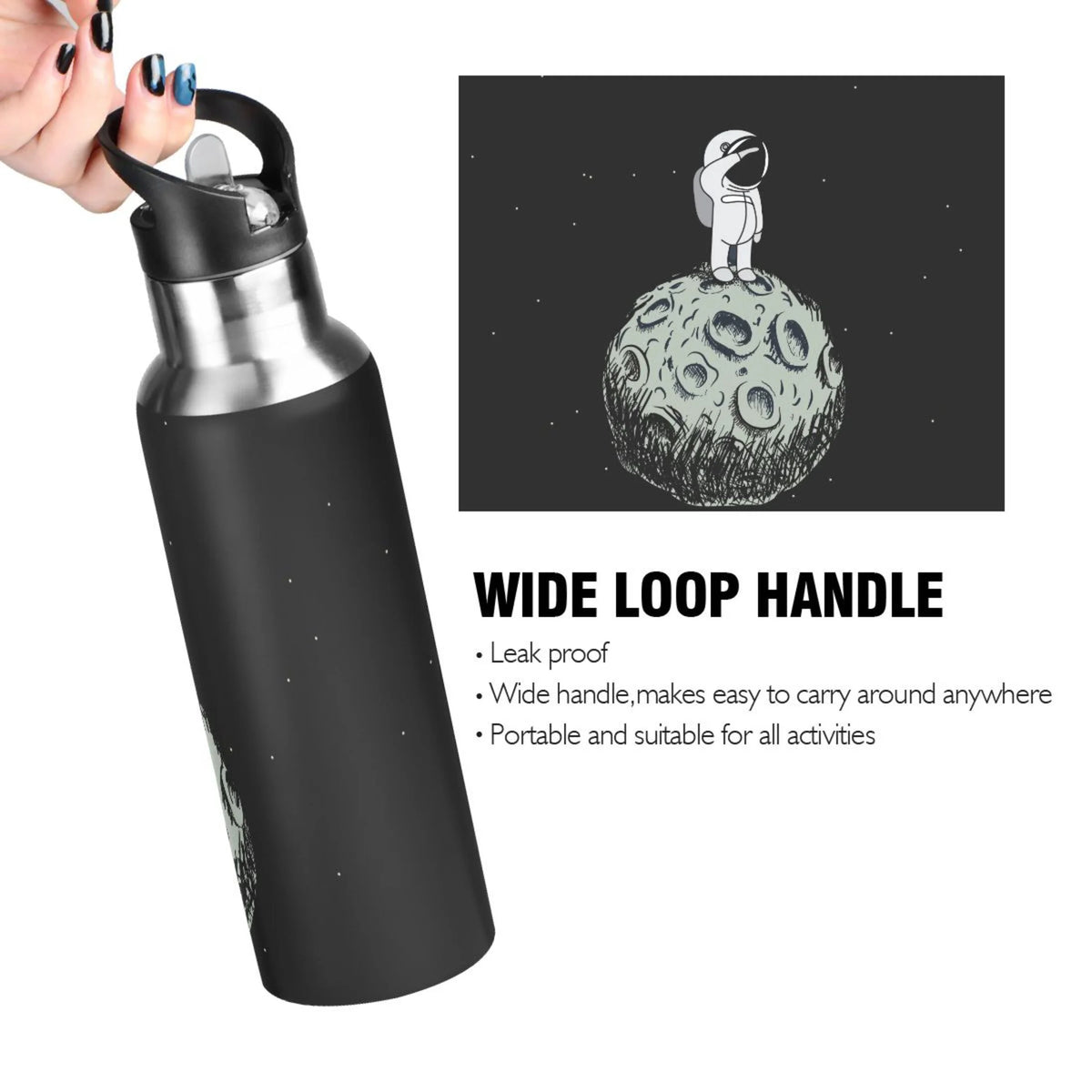 Stainless Steel Insulated Water Bottle with Straw Lid V44252