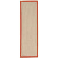 Machine Tufted Wool 2'6"x8' Rug in Natural and Burnt Orange U359560