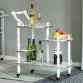 White/Silver Serving Bar Cart F552110