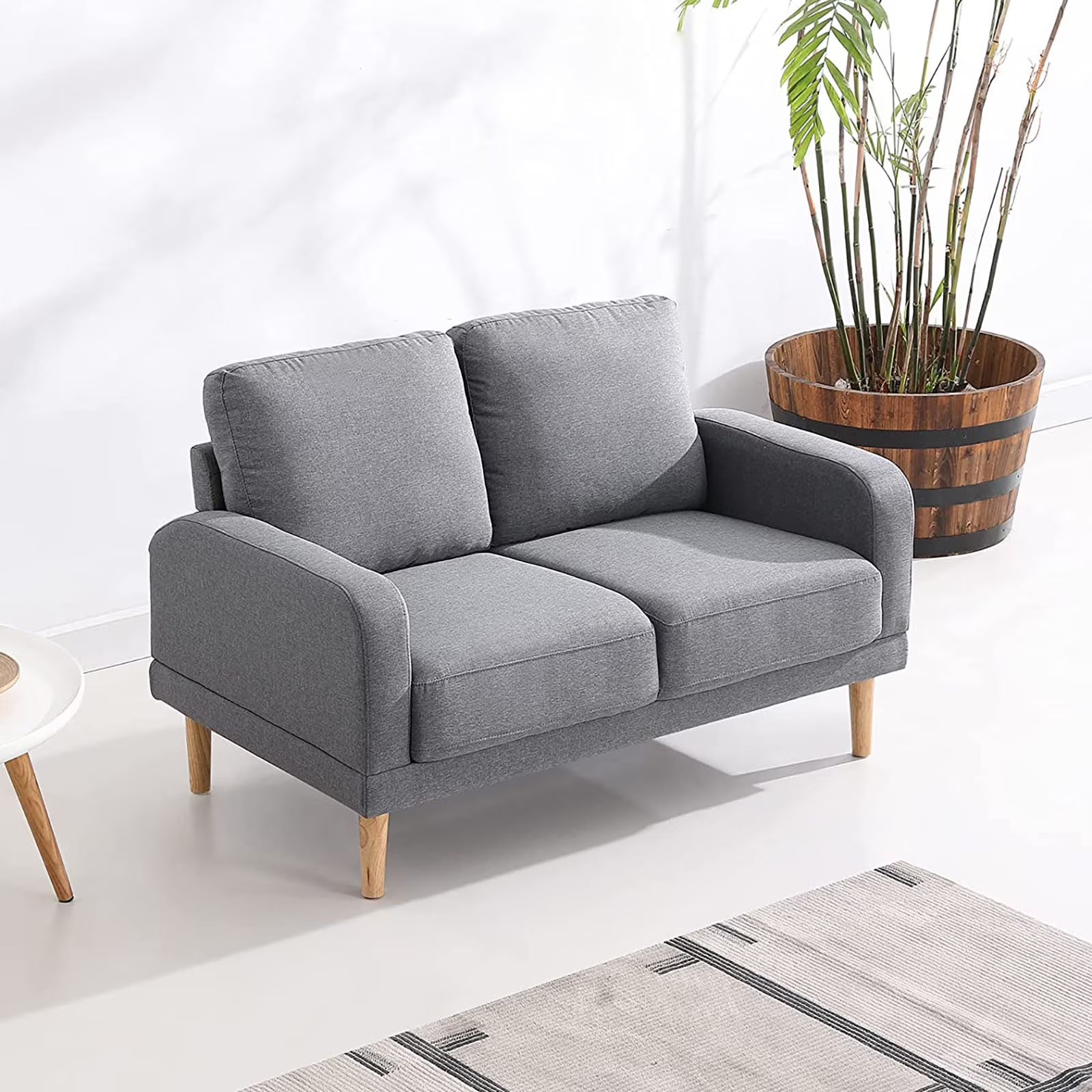 Light Grey 50" Upholstered Loveseat Sofa U769