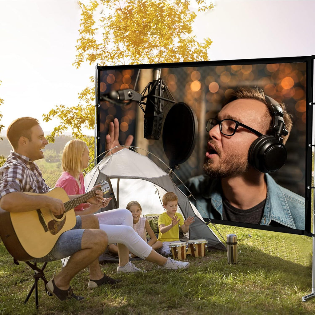 115 inch Portable Projection Screen with Stand, 16:9 4K HD, with Carry Bag K650492
