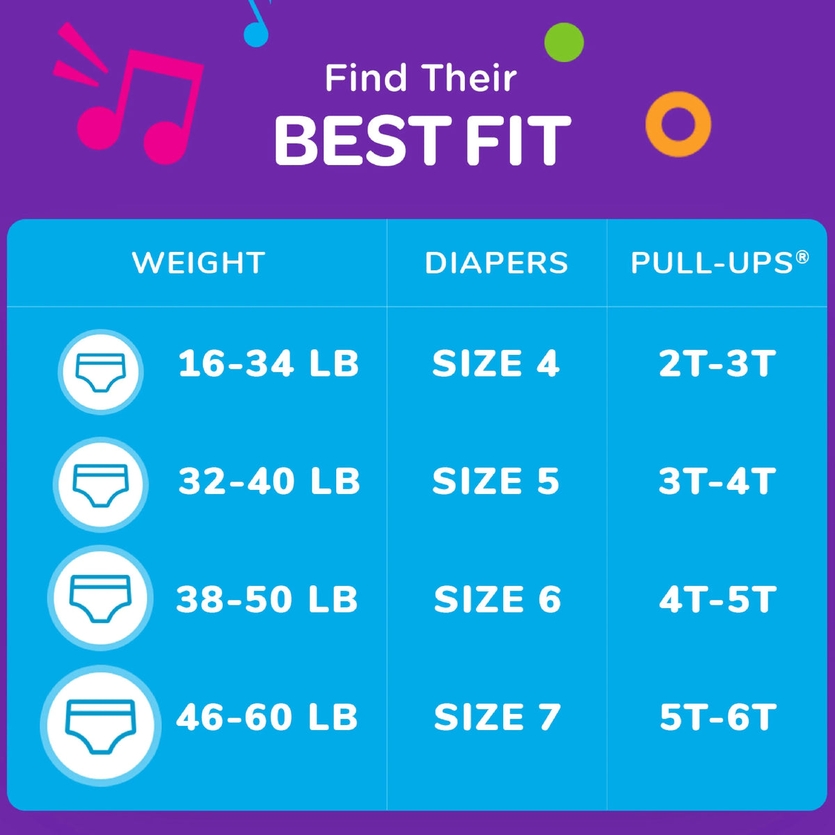 Boys' Potty Training Pants, 4T-5T (38-50 lbs), 60 Count S675990