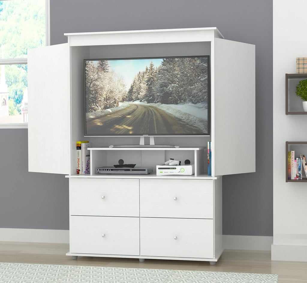White Armoire Audio Video Combo E584630